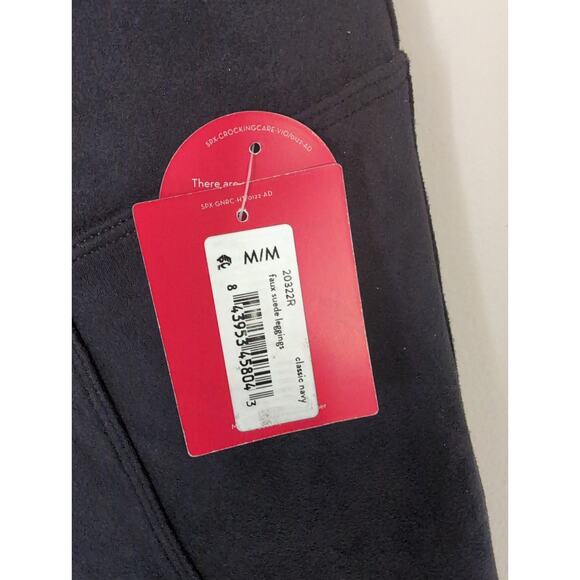 NWT Spanx classic med. navy blue faux suede smoothing leggings - Picture 4 of 5